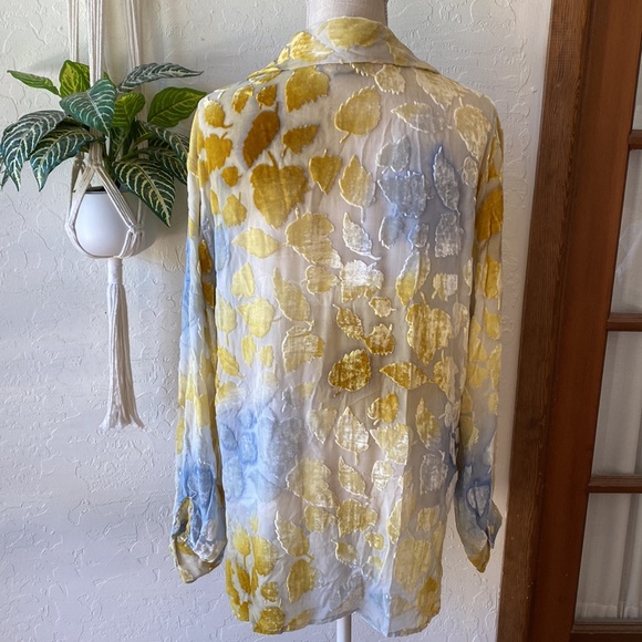 🌻🌼🌻VINTAGE COREY B SILK & RAYON VELVET LEAF SHIRT ‼️ - Picture 11 of 13
